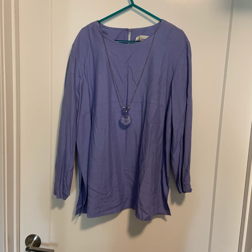 Periwinkle Tunic Top with Necklace